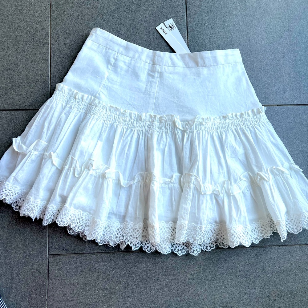 New Bloomingdale Women Aqua Mini Skirt. Size xs-s